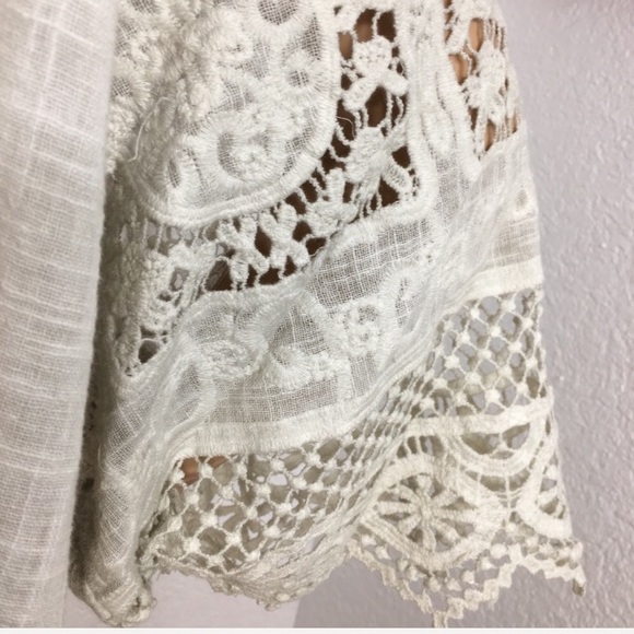 XCVI Off Shoulder Boho Top with Lace Sleeves - Picture 7 of 8